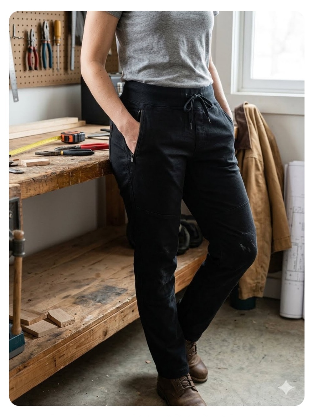Black Women's Dovetail Workwear Cargo Pants Size 14-16